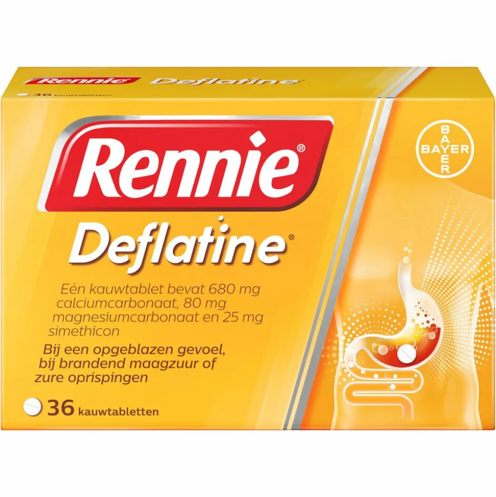 Rennie Deflatine 36 tabletten