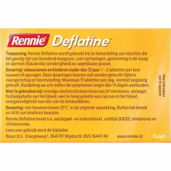 Rennie Deflatine 36 tabletten