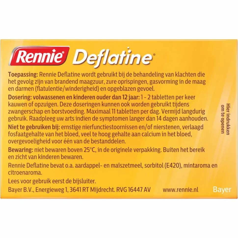 Rennie Deflatine 36 tabletten