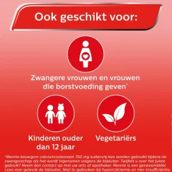 Rennie Kauwgom Calciumcarbonaat 750mg Suikervrij 10 stuks