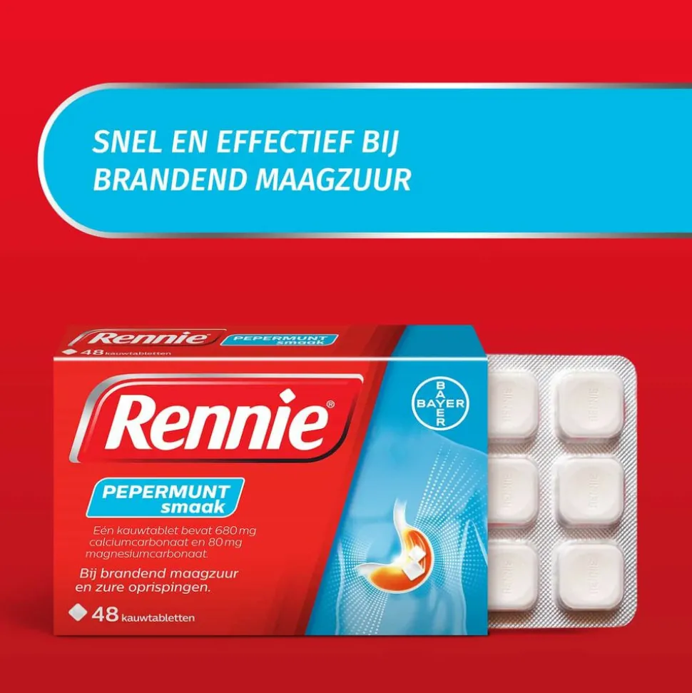 Rennie Pepermunt 48 tabletten