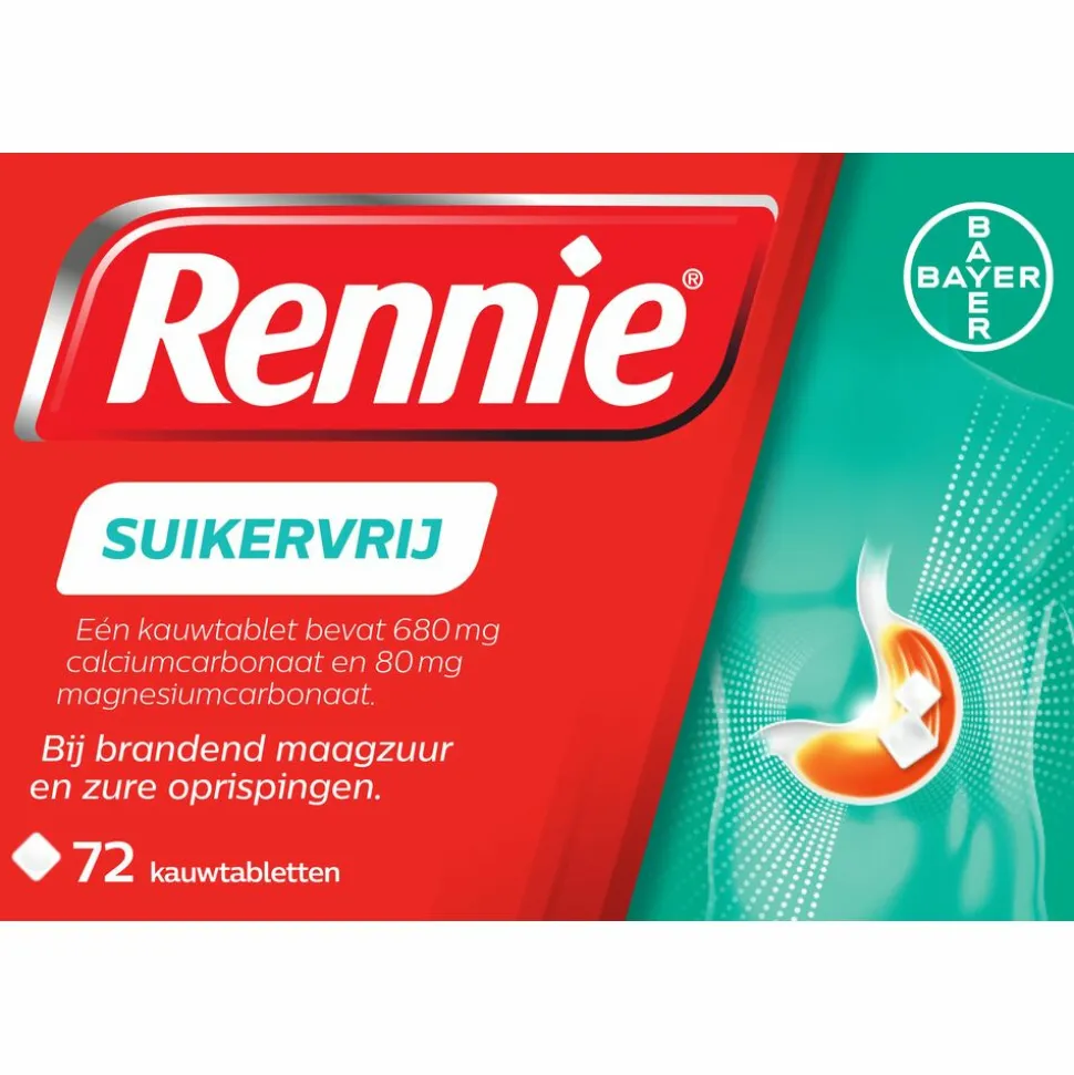 Rennie Suikervrij 72 tabletten