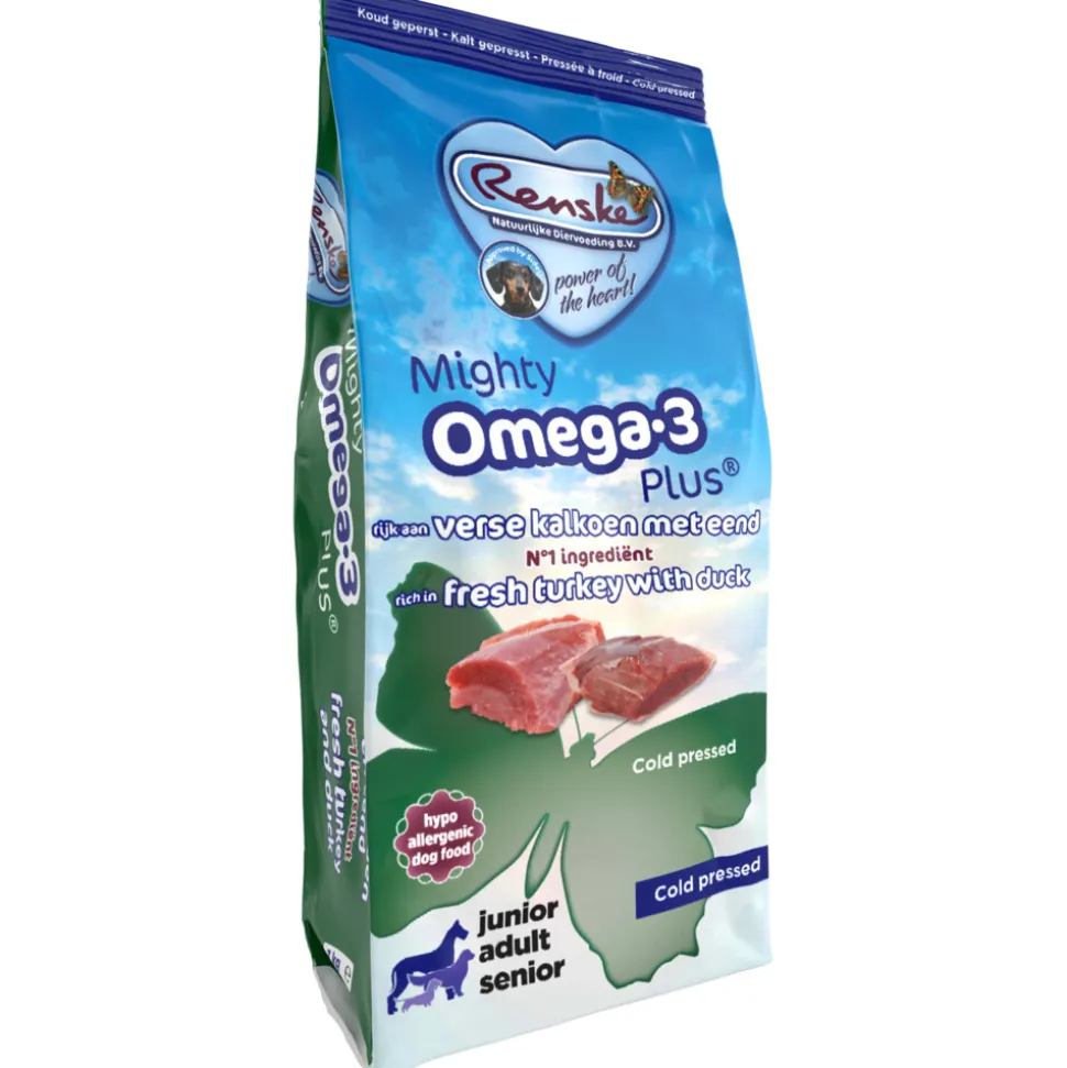 Renske Mighty Omega-3 Plus Geperst Hondenvoer Kalkoen - Eend 3 kg