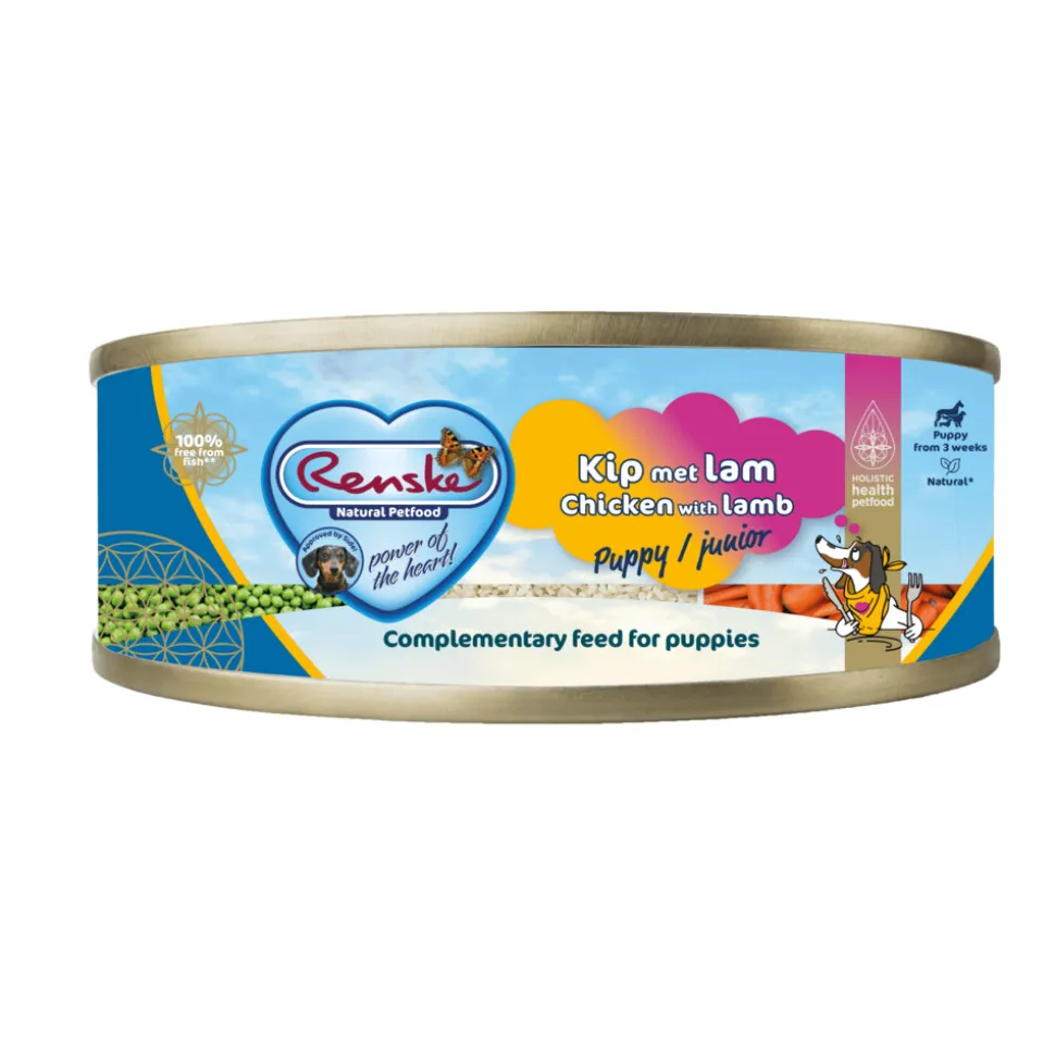 Renske Vers Gestoomd Complete Menu Hondenvoer Nat Puppy Kip - Lam 95 gr