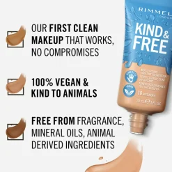 Rimmel KIND & FREE Vegan Foundation 601 Soft Chocolate 30 ml