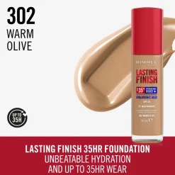 Rimmel Lasting Finish 35H Foundation Warm Olive 302 30 ml