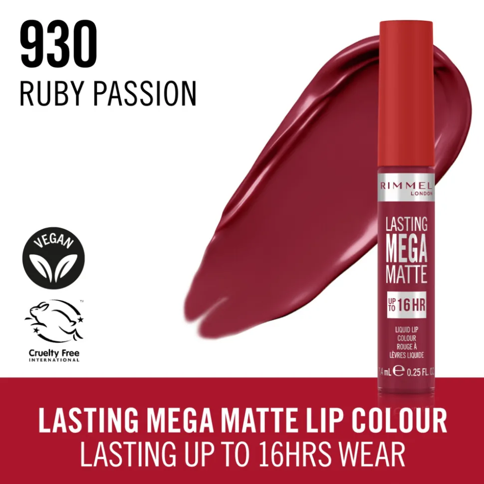 Rimmel Lasting Mega Matte Liquid Lipstick Ruby Passion 930 7.4 ml