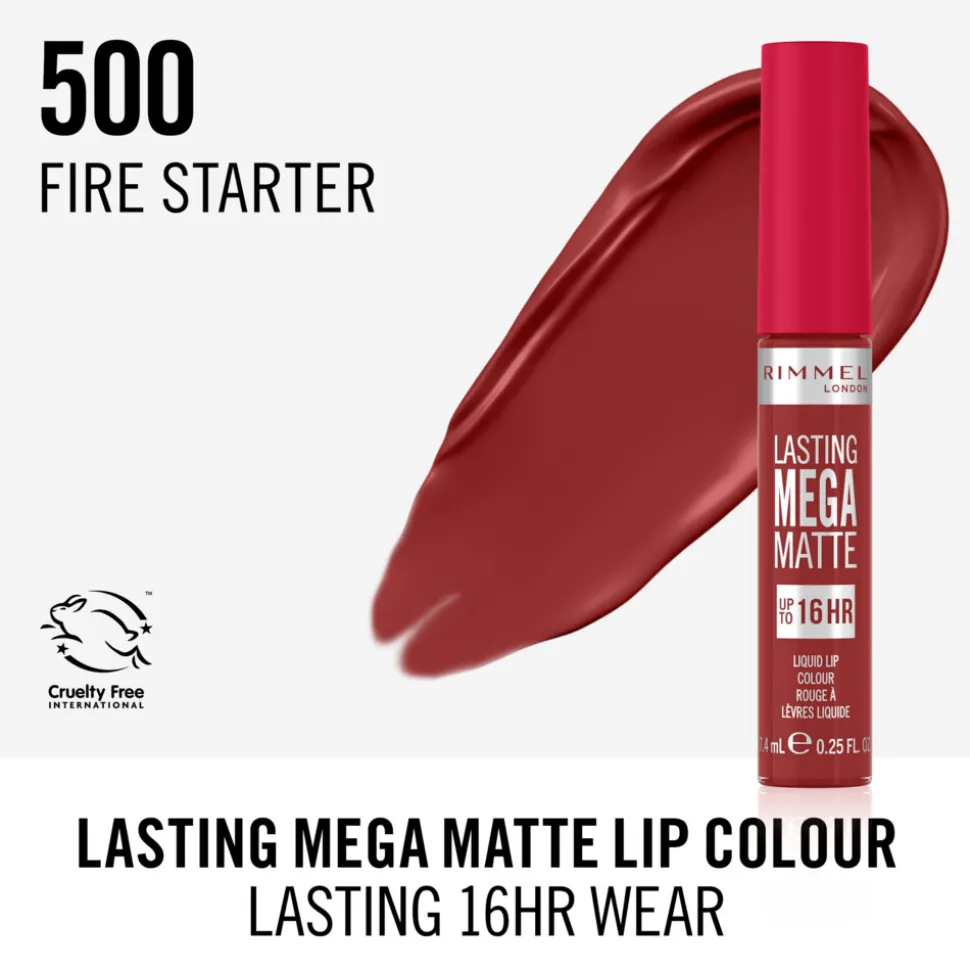 Rimmel Lasting Mega Matte Liquid Lipstick Fire Starter 500 7.4 ml