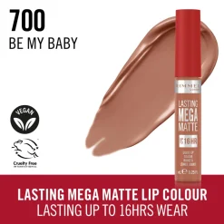 Rimmel Lasting Mega Matte Liquid Lipstick Be My Baby ​700 7.4 ml