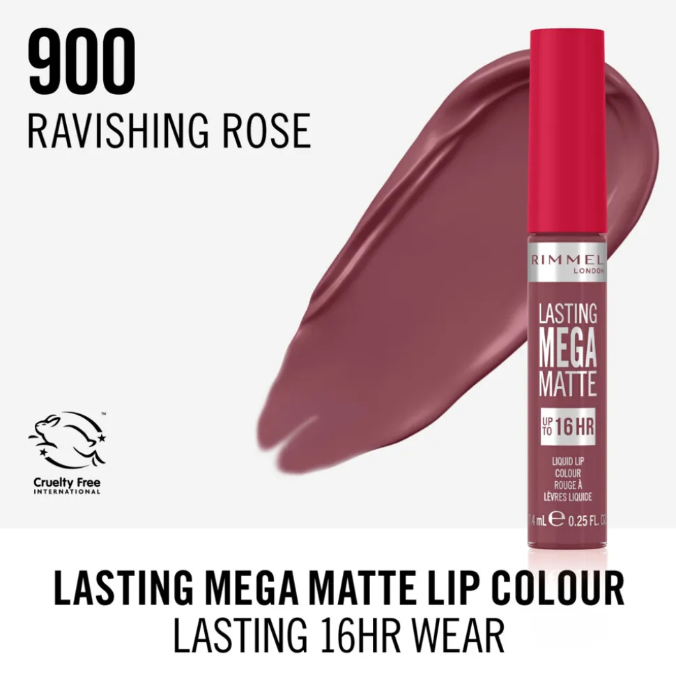 Rimmel Lasting Mega Matte Liquid Lipstick Ravishing Rose 900 7.4 ml