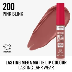 Rimmel Lasting Mega Matte Liquid Lipstick Pink Blink ​200 7.4 ml