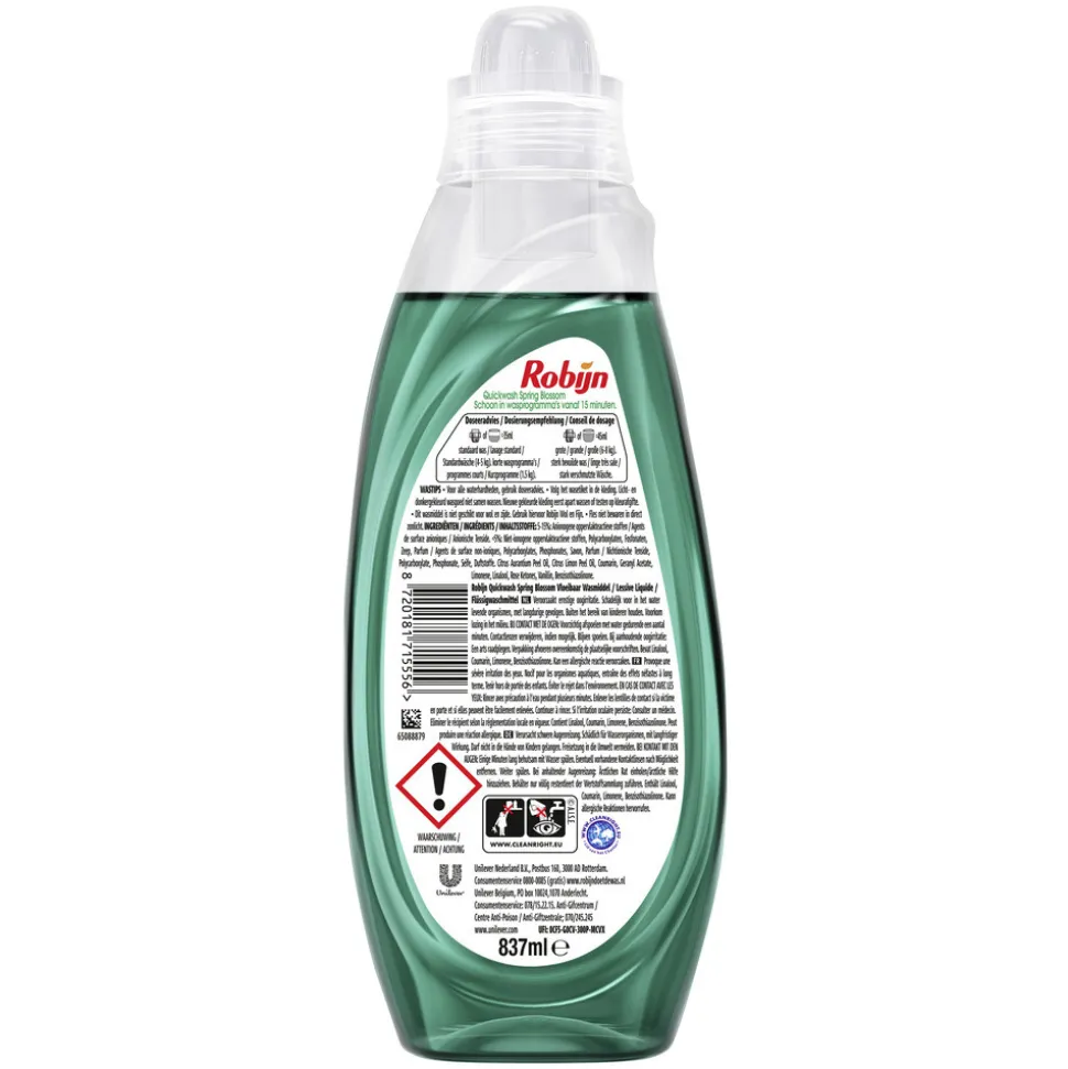 Robijn Advanced Quickwash Vloeibaar Wasmiddel Spring Blossom 22 Wasbeurten 837 ml