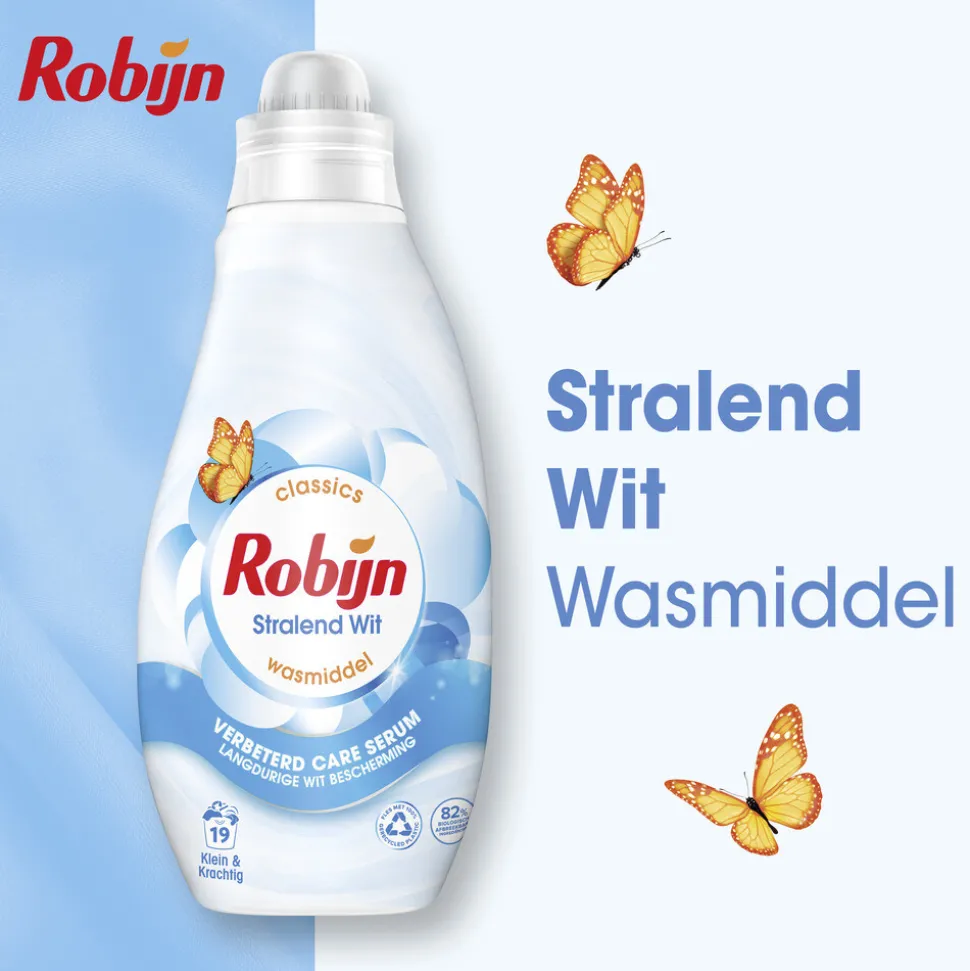 Robijn Klein & Krachtig Wasmiddel Stralend Wit 19 Wasbeurten 665 ml