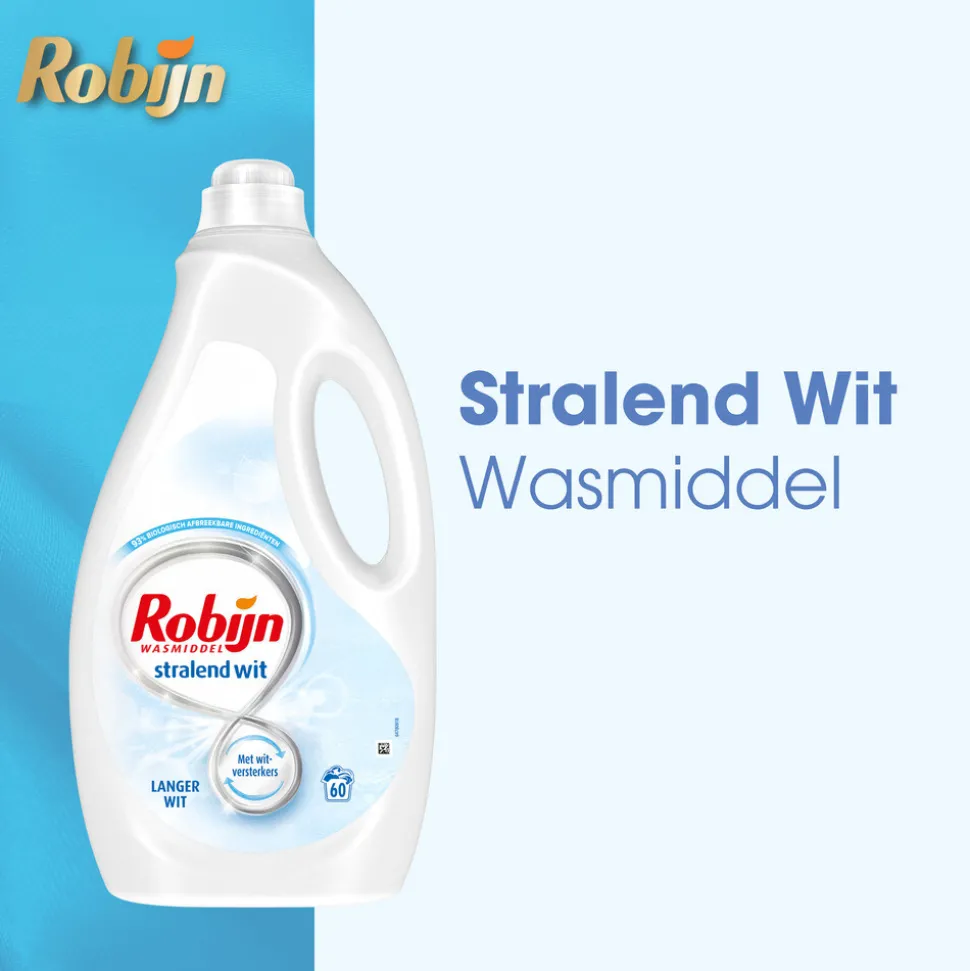 Robijn Vloeibaar Wasmiddel Stralend Wit 60 Wasbeurten 3 liter