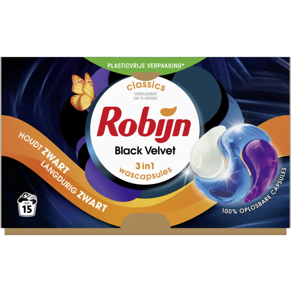 Robijn Wascapsules 3-in1 Black Velvet 15 stuks