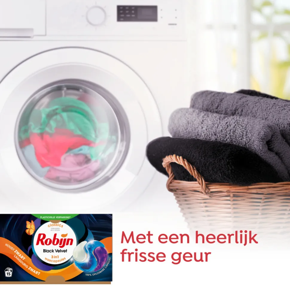 Robijn Wascapsules 3-in1 Black Velvet 15 stuks
