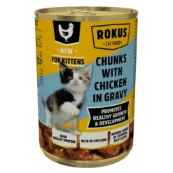 Rokus Kattenvoer Blik Kitten Kipbrokjes in Jus 415 gr