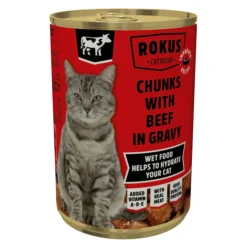 Rokus Kattenvoer Blik Stukjes Rund in Jus 415 gr