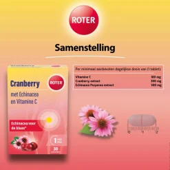 Roter Cranberry Vitamine C en Echinacea 30 tabletten