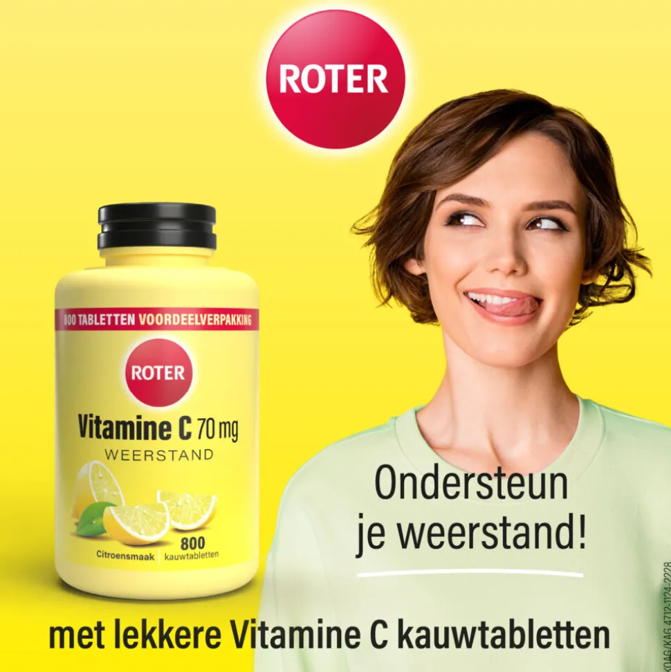 Roter Vitamine C 70 mg Citroen 800 kauwtabletten