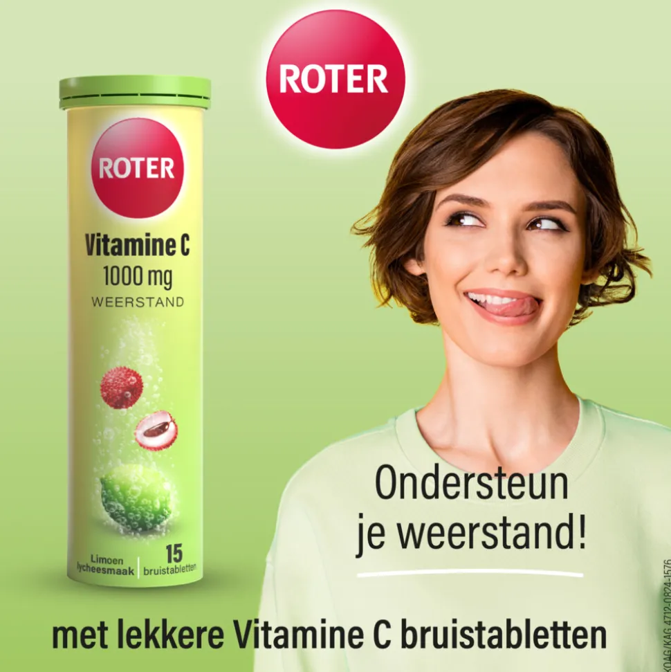 Roter Vitamine C 1000 mg Lime- Lychee 15 bruistabletten
