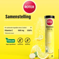 Roter Vitamine C Bruis 1000 mg Citroen 2 x 20 bruistabletten