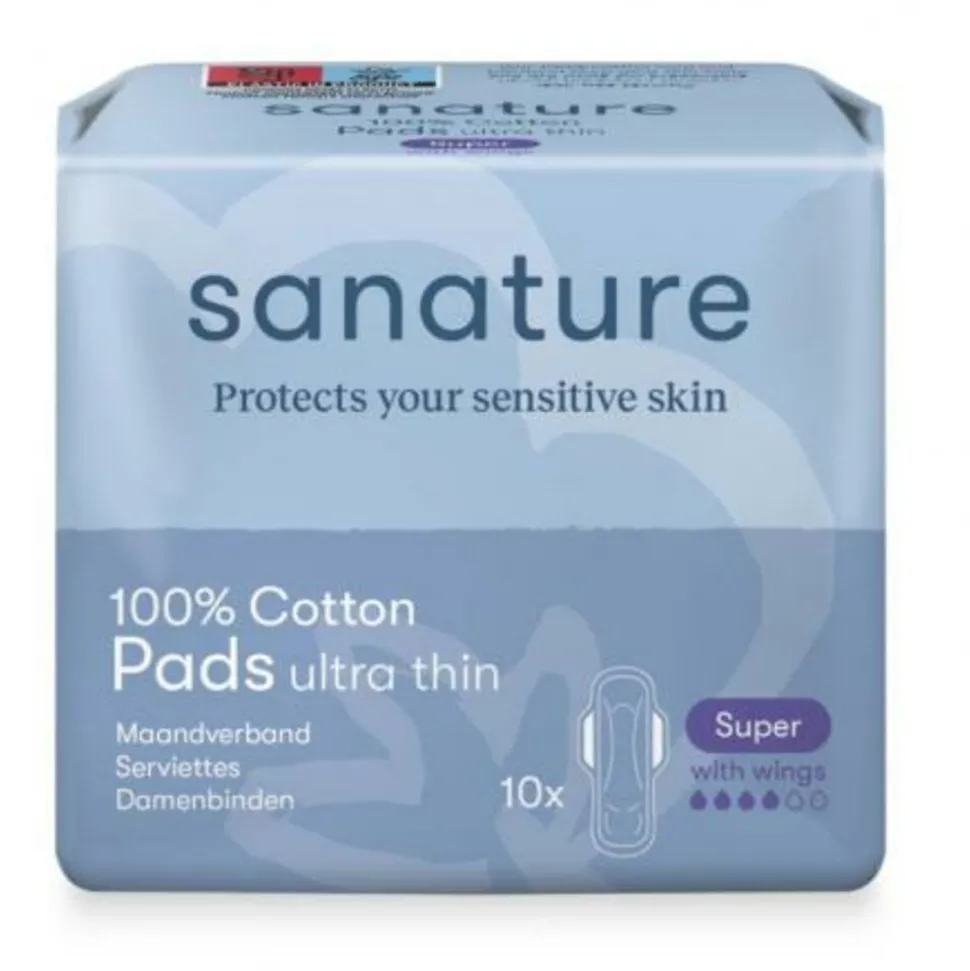 Sanature 100% Katoen Maandverband Super 10 stuks