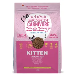 Schesir Born Carnivore Kitten Kattenvoer Chicken & Egg 1,25 kg