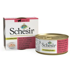Schesir Kattenvoer Garnaal in Bouillon 70 gr