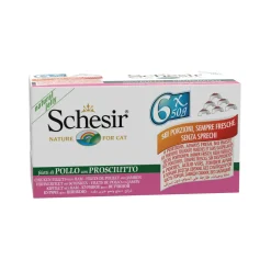 Schesir Kattenvoer Kipfilet - Ham 6 x 50 gr