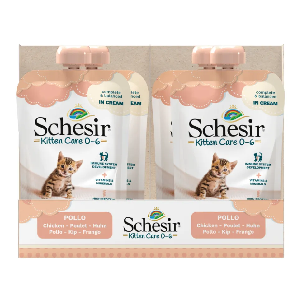 Schesir Kattenvoer Kitten 0-6 Kip in Cream 150 gr