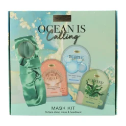 Sence Ocean Mask Kit Geschenkset Peach Shell Sheet Mask + Bubble Sheet Mask + Seaweed Sheet Mask + Hoofdband 1 set