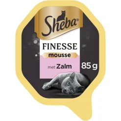 Sheba Finesse Kattenvoer Natvoer Mousse Zalm Kuipjes 85 gr