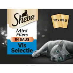 Sheba Mini Filets Adult Kattenvoer Natvoer Vis Selectie Maaltijdzakjes 12 x 85 gr