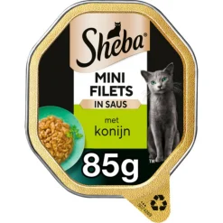 Sheba Mini Filets Adult Kattenvoer Natvoer Konijn in Saus 85 gr