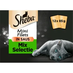 Sheba Mini Filets Adult Kattenvoer Natvoer Selectie van de Chef Maaltijdzakjes 12 x 85 gr