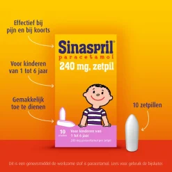 Sinaspril Paracetamol 240mg Zetpil 10 stuks