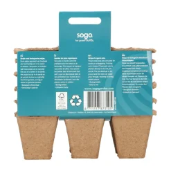 SOGO Biologische Kweekpotjes 4x4 cm 6 stuks