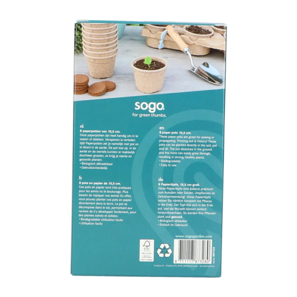 SOGO Paperpot 10,5 cm 8 stuks