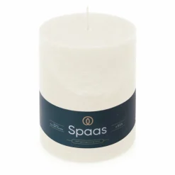 SPAAS Rustieke Pillarkaars ± 95 branduren Wit