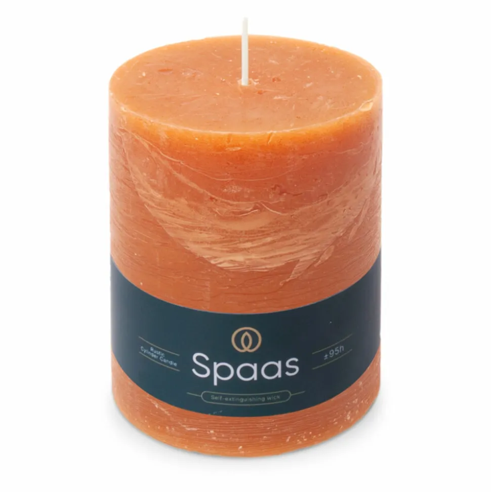 SPAAS Rustieke Pillarkaars ± 95 branduren Oranje