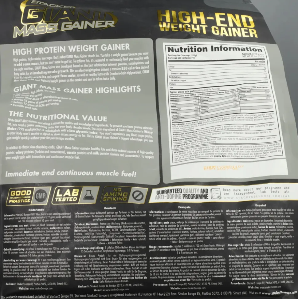 Stacker Giant Mass Gainer Chocolate 2270 gr