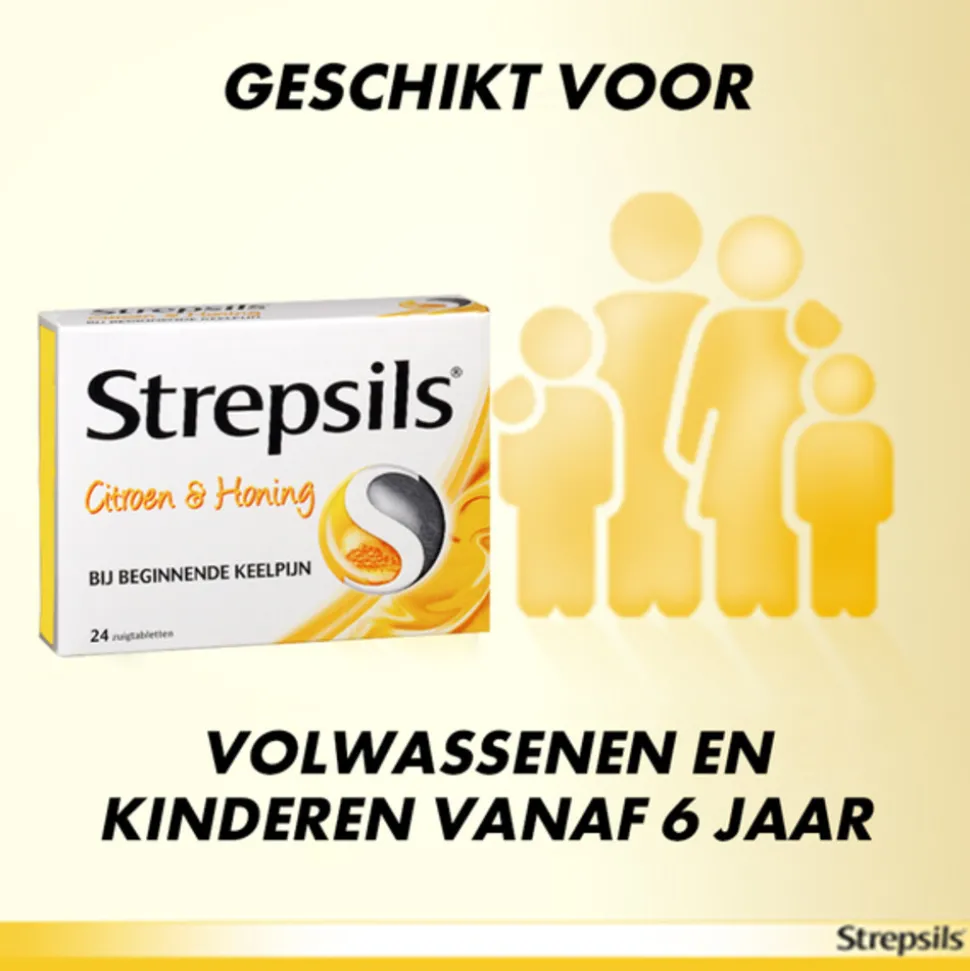Strepsils Zuigtabletten Citroen & Honing 24 tabletten