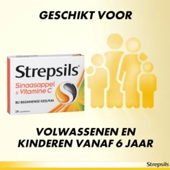 Strepsils Zuigtabletten Sinaasappel & Vitamine C 24 tabletten