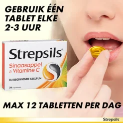 Strepsils Zuigtabletten Sinaasappel & Vitamine C 36 tabletten