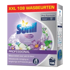 Sunil Professional Wasmiddel Poeder Lavendel & Chinese Bloesem - 108 Wasbeurten Pro Formula 7,56 kg