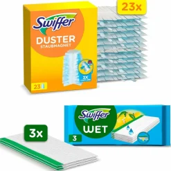 Swiffer Duster 23 Navullingen + 3 Vochtige Vloerdoekjes