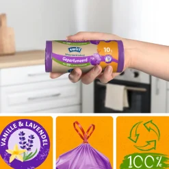 Swirl Pedaalemmerzakken Geparfumeerd Vanille & Lavendel met Trekband 10 liter 14 stuks