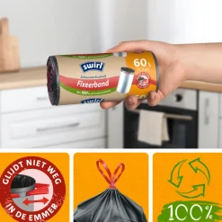 Swirl Pedaalemmerzakken met Fixeerband 60 liter 10 stuks