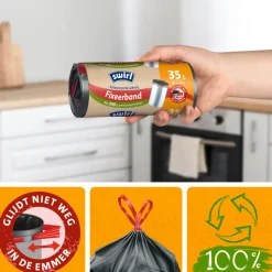 Swirl Pedaalemmerzakken met Fixeerband 35 liter 10 stuks